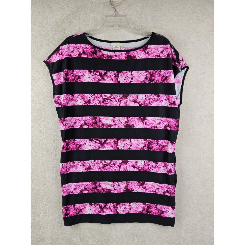 Michael Kors MK Women’s Swimsuit Cover Up Striped Shoulder Zip Top Size S